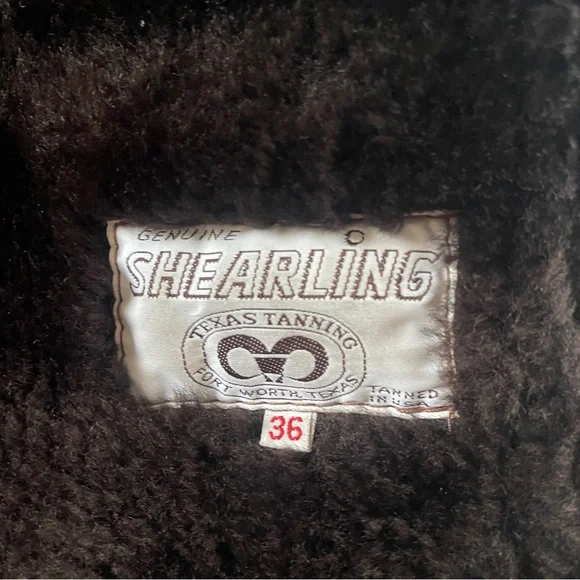 Texas Tanning Men's Brown Genuine Shearling Coat size 36 - Picture 4 of 7